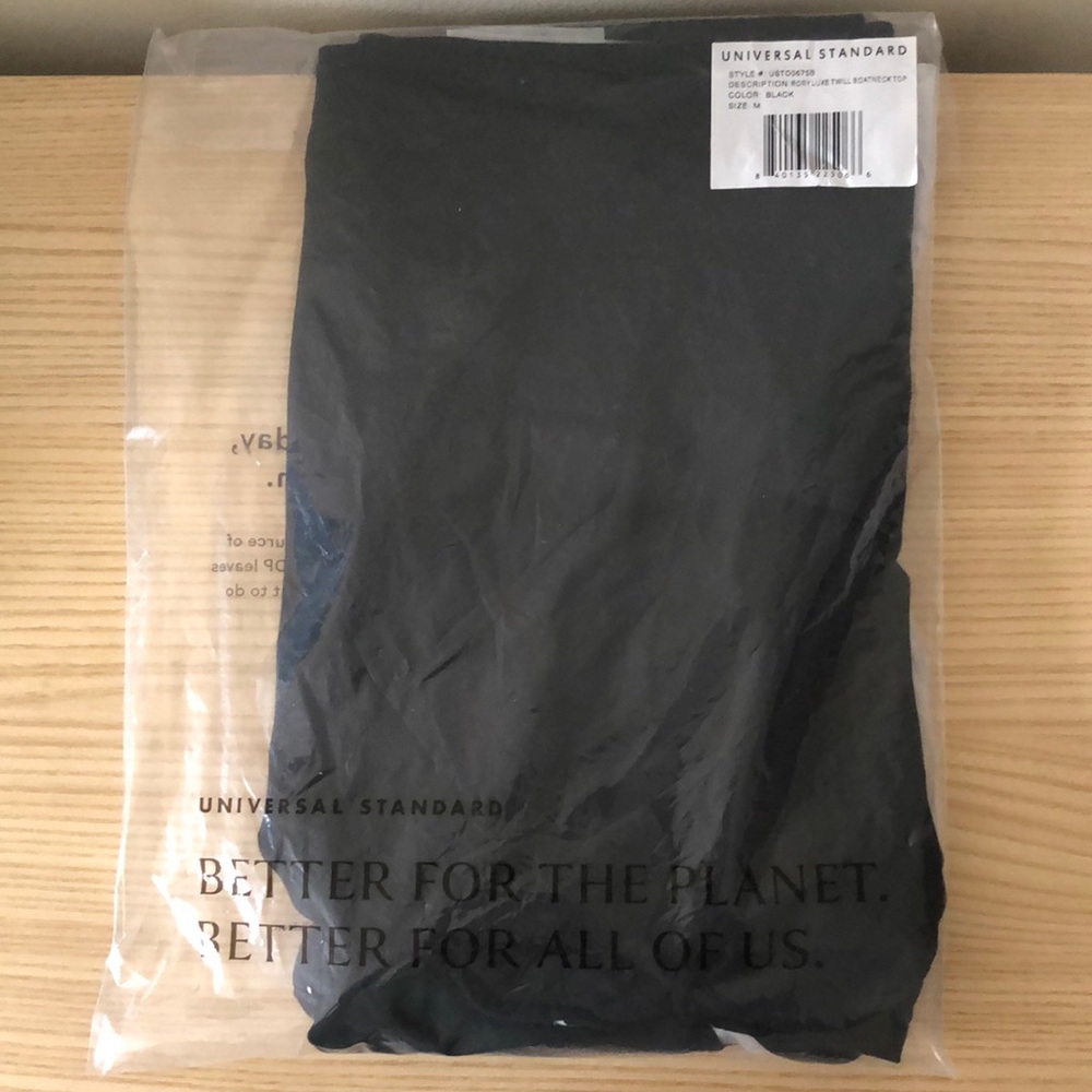 US Rory Luxe Twill Boatneck Top size Medium black